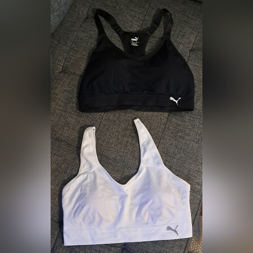 Puma Women's Black and White Sports Bra Set - Picture 2 of 5